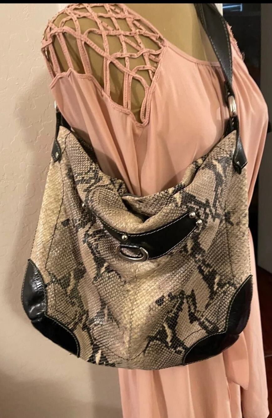 Vintage Vin Baker vintage snakeskin leather slouchy shoulder bag purse